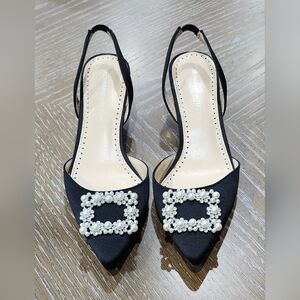 NEW Adrienne Vittadini Embellished Sling Back Pumps Size 7